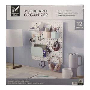 Member's Mark Wall Mount Pegboard Organizer, Multicolor, 12-Piece Set